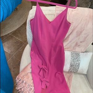 Black halo mystic sheath pink bow dress size 4